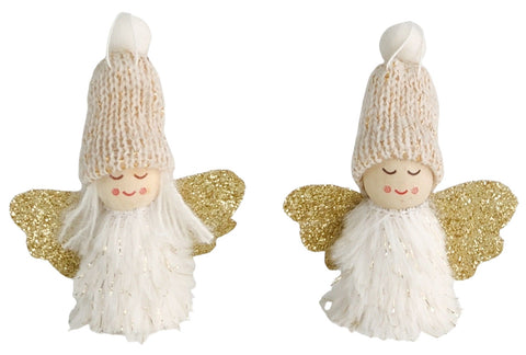 Tomte Angel with Beanie - White/Goldn