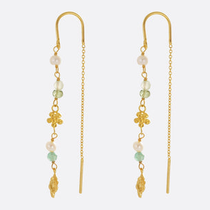 Margot Thread Earring - Green / Gold

