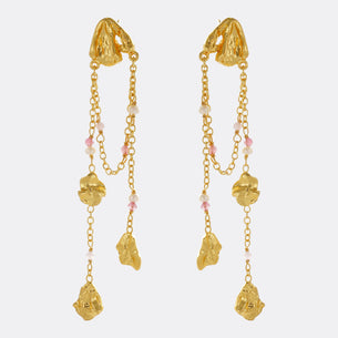 Rosie Drop Earrings - Pink / Gold