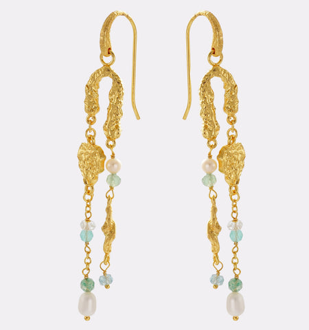 Margot Hook Earring - Green / Gold