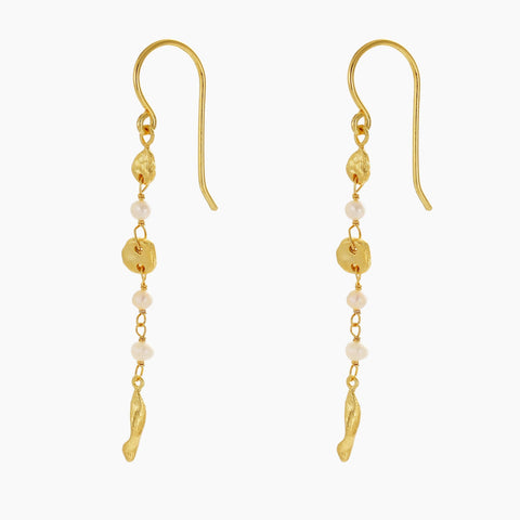 Charlotte Thread Earring - Pearl / Gold