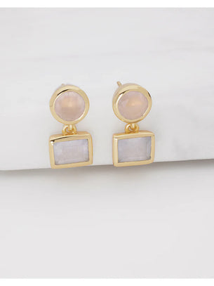 Zafino Jess Earring - Rose/Quartz Orange Jade