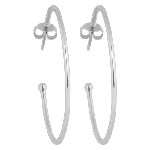 Kyoti Large Post Back Hoops || Silver