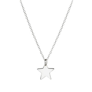 Tiny Silver Star Charm Necklace