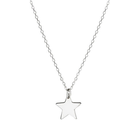 itutu Silver Large Star Charm Necklace