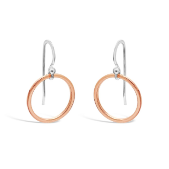 ICHU Rose Gold/Sterling Silver Open Circle Earrings