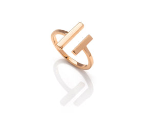 itutu Gold Adjustable Double Bar Ring