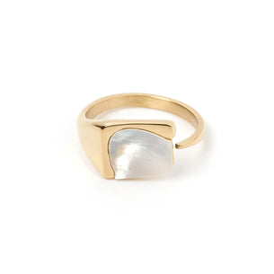 Cleo Gold and Mother of Pearl Ring arms of eve