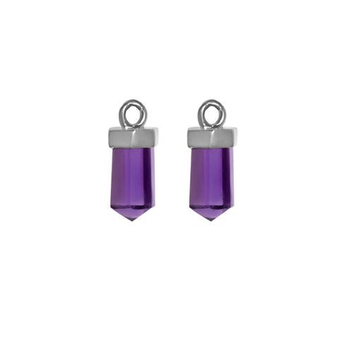 Kyoti Pair of Amethyst Earring Charms || Silver