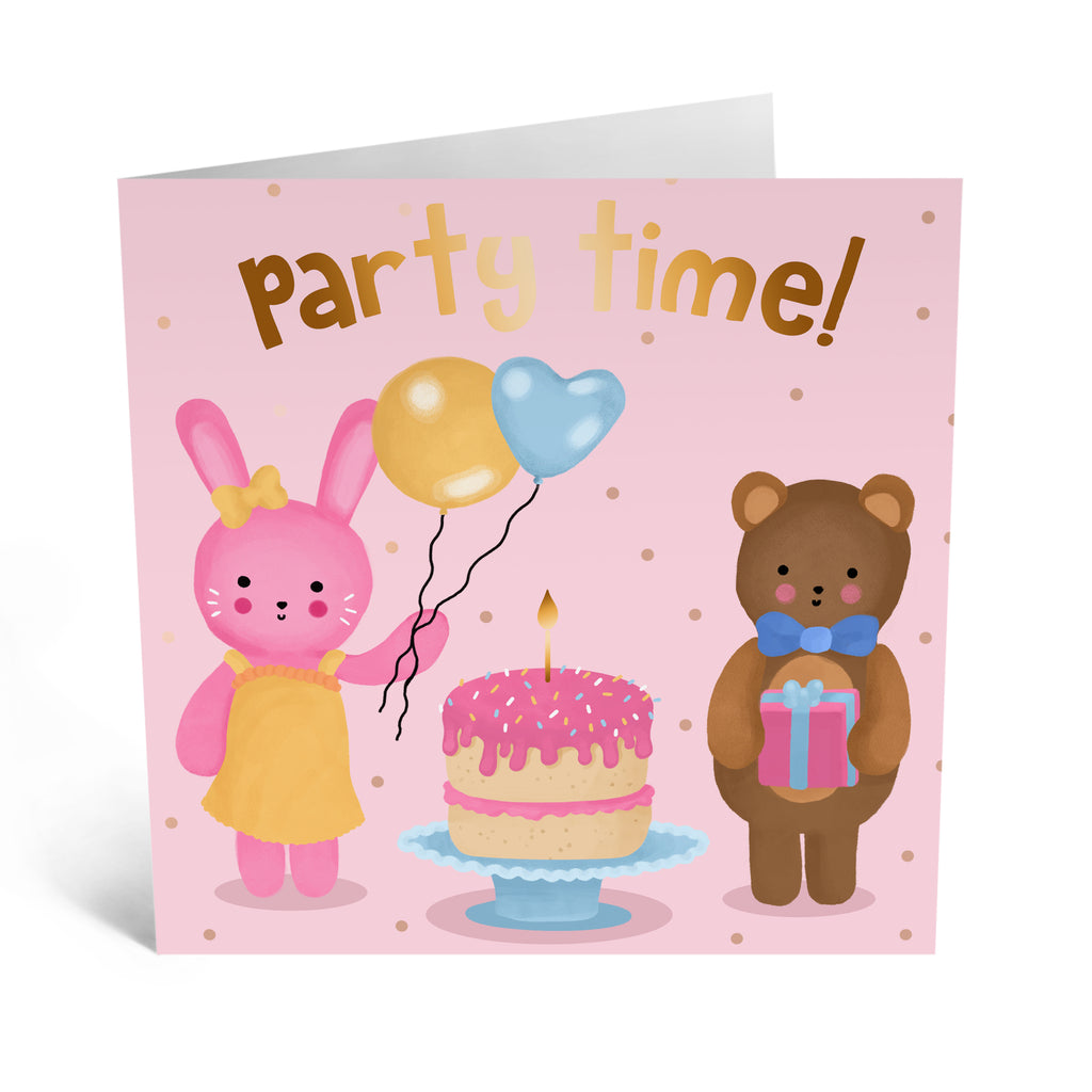 Central 23 PARTY TIME BUNNY AND BEAR card