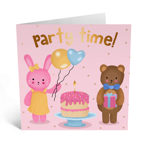 PARTY TIME BUNNY AND BEAR PINK