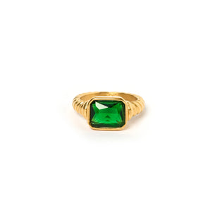 Cleopatra Gold Emerald Ring arms of eve