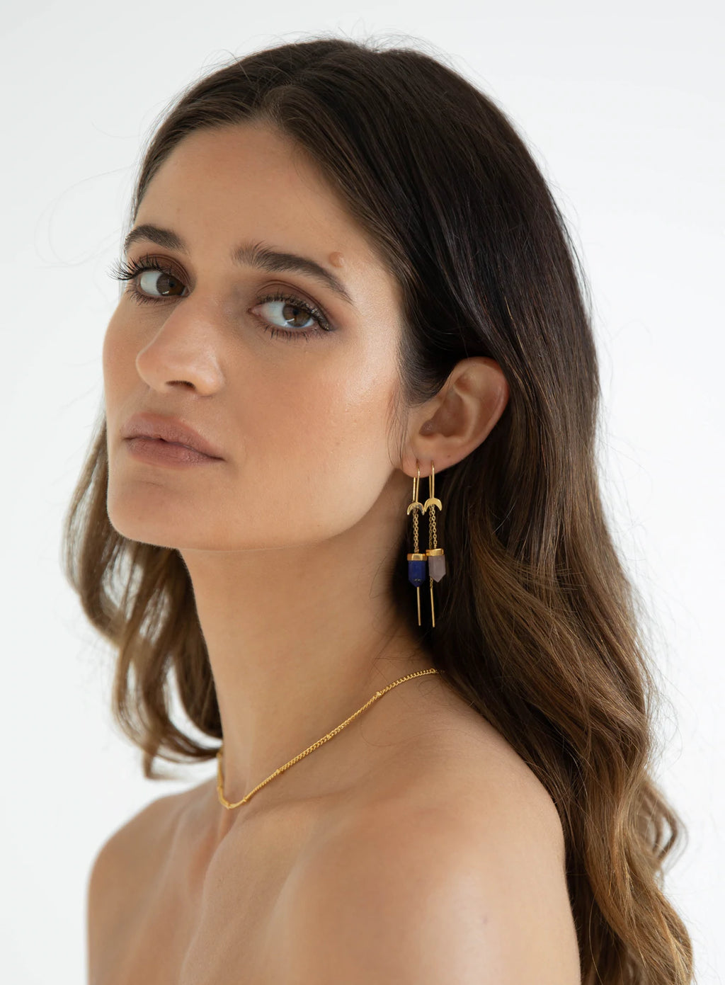 Kyoti Jewellery Kyoti Mini Threads Rose Quartz Gold