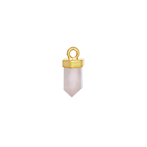 Kyoti Gold Vermeil Necklace Charm  || Rose Quartz