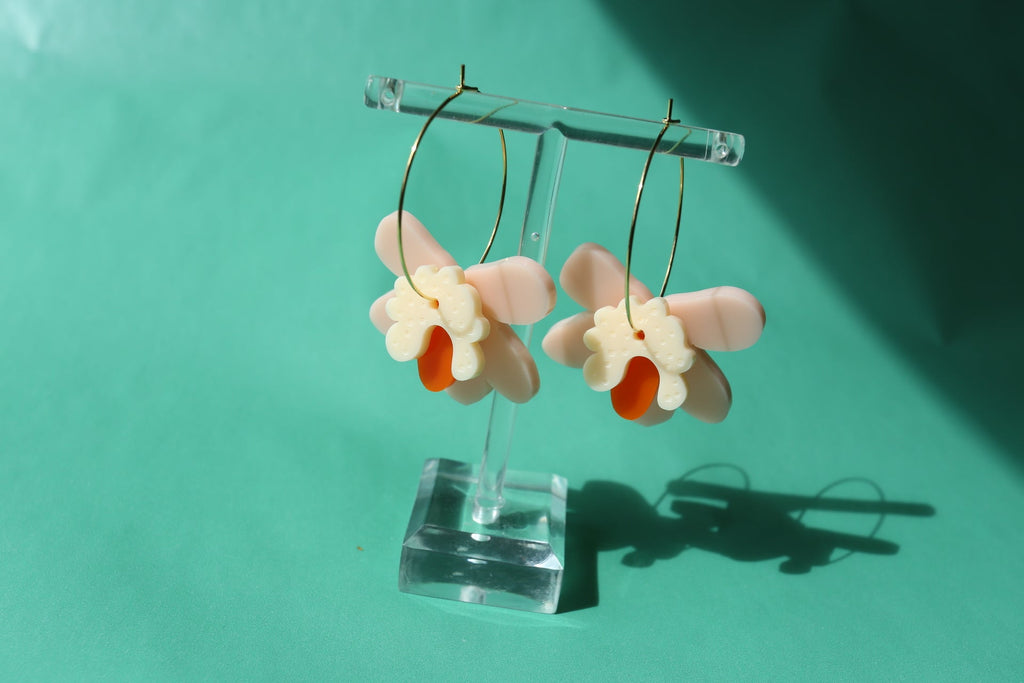 Peach Orchid Earring