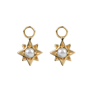 KYOTI PAIR OF NORTH STAR EARRING CHARMS || GOLD || PEARL ORIGINAL