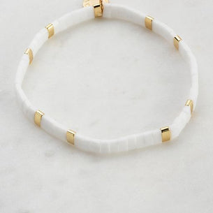 Zafino Tile White Bead Bracelet Waterproof 