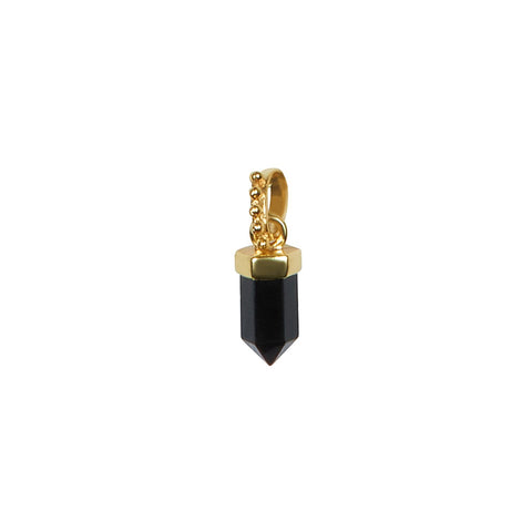 Kyoti Gold Vermeil Necklace Charm || Onyx