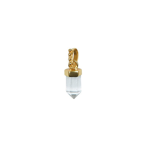 Kyoti Gold Vermeil Necklace Charm || Clear Quartz