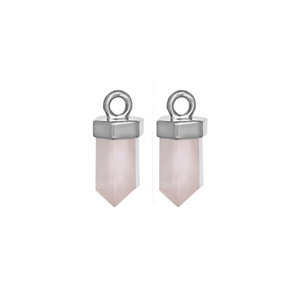 Kyoti PAIR OF ROSE QUARTZ EARRING CHARMS || SILVER