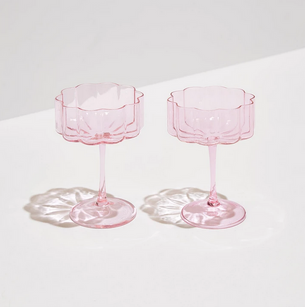 Fazeek Two Wave Coupe Glasses - Pink