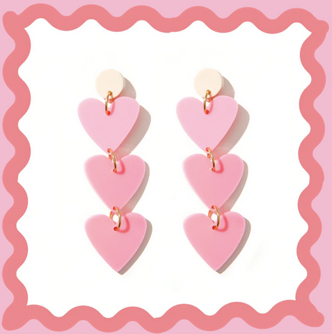 Loved Up Earrings - Pink