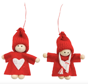 Urban Products Tomte Couple with Heart Hanging Decoration