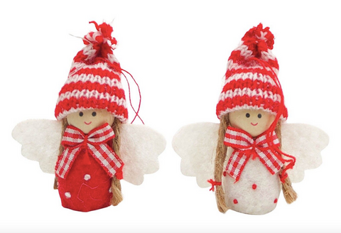 Tomte Little Angel Hanging with Beanie - Red/White