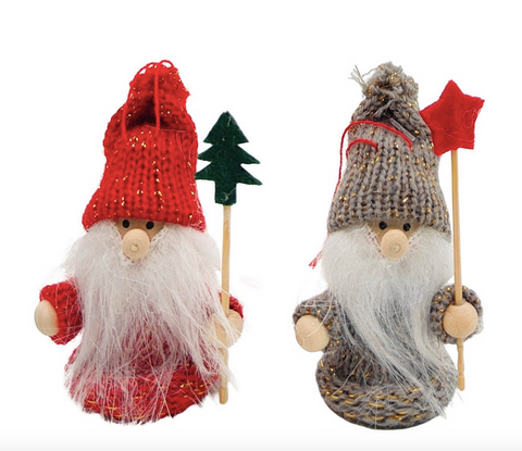 Tomte Santa holding Tree & Star Hanging Decoration