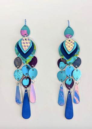 Xanadu Designs Lovely Shake Leather Statement Earrings