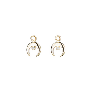 Kyoti Pair of Crescent Moon Charms || Gold
