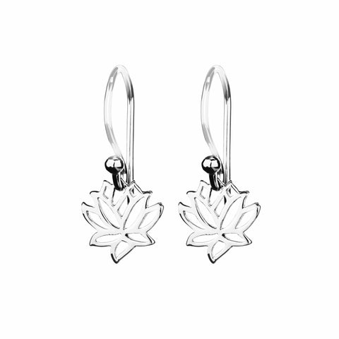 Sterling Silver Tiny Lotus Earrings