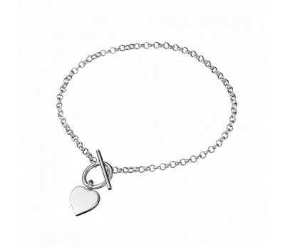 itutu Sterling Silver Small Heart Toggle Bracelet