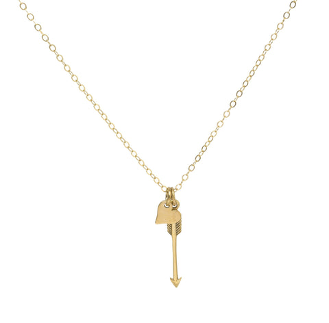 itutu Gold Heart and Arrow Necklace