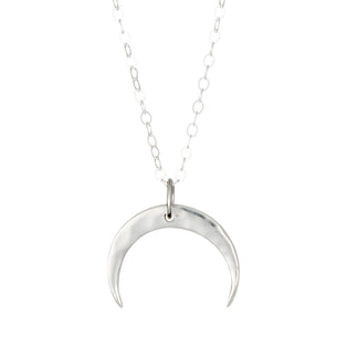 itutu Sterling Silver Crescent Moon Charm Necklace - Small