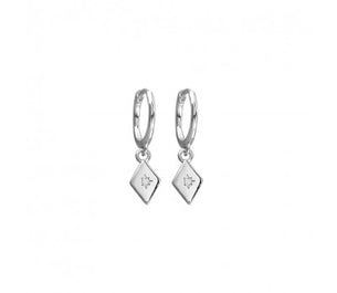 itutu Sterling Silver Diamond Hoop Earrings