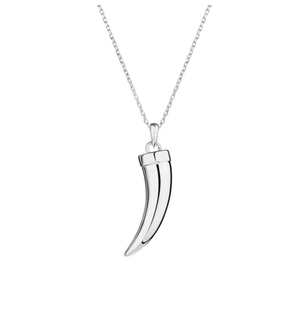 Sterling Silver Plated Tusk Pendant