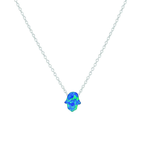 itutu Opalite Mini Hamsa Necklace - Blue