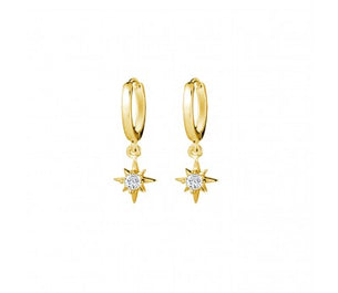 itutu Gold North Star Crystal Hoops