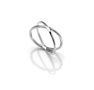 itutu Sterling Silver Criss Cross Ring