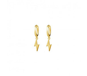 itutu Gold Lightning Bolt Hoop Earrings