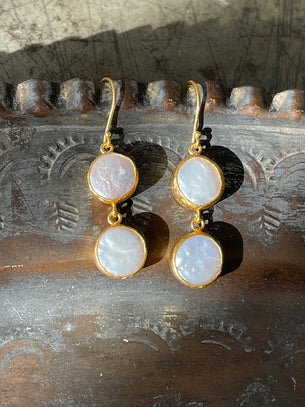 Ottoman Pearl Double Drop Earrings