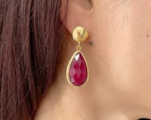 Ottoman Ruby Double Drop Earrings