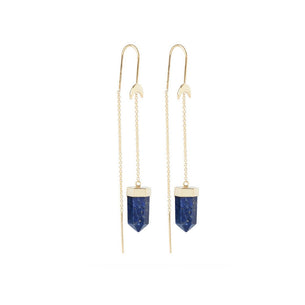 KYOTI THREAD EARRINGS || GOLD & LAPIS LAZULI