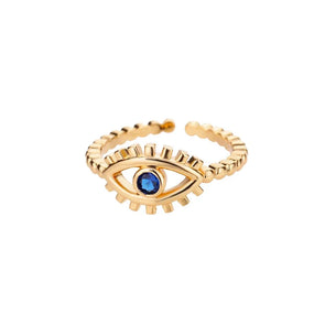14K GOLD PLATED EVIL EYE PROTECTION RING