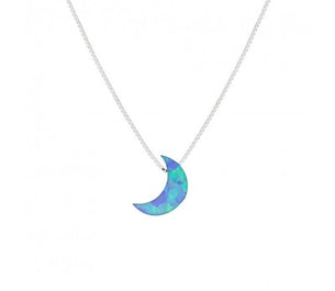itutu Opalite Moon Necklace - Light Blue