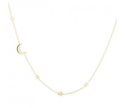 itutu Gold Star and Moon necklace