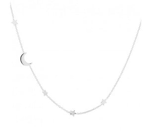 itutu Silver Star and Moon necklace
