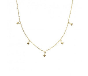 itutu Gold 5 Ball Charm Necklace