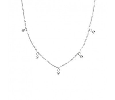 itutu Silver 5 Ball Charm Necklace